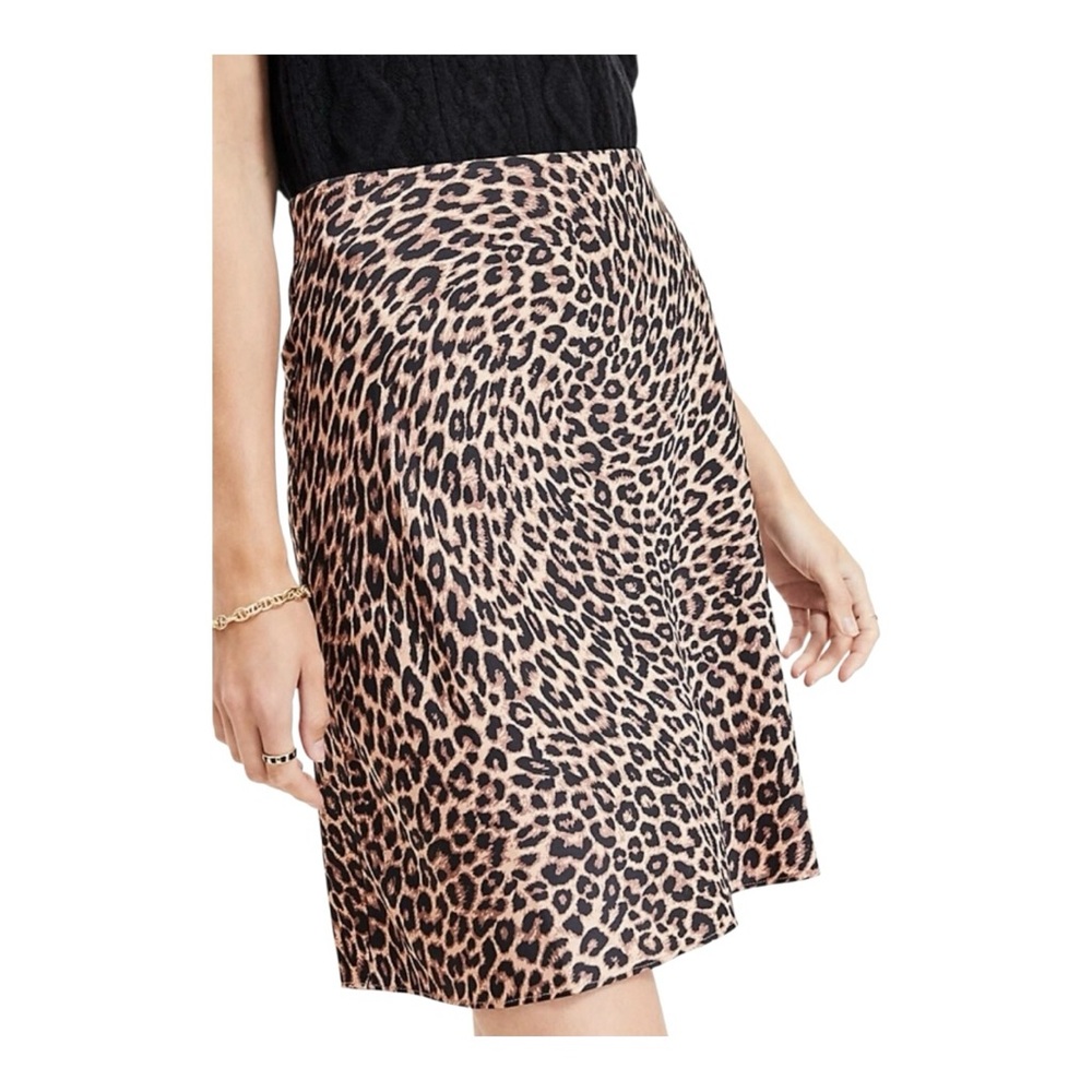LOFT Leopard Print Bias Skirt Sz S 766253 - Picture 2 of 5